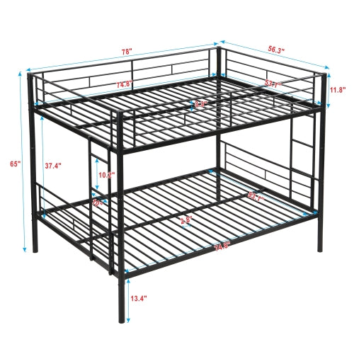 Full Over Full with Trundle Metal Bunk Bed