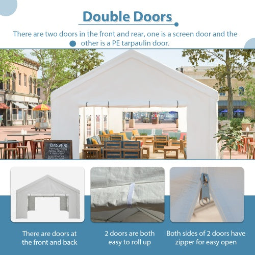 16x32FT Heavy Duty Outdoor Party Tent with 3 Storage Bags & Removable Sidewalls