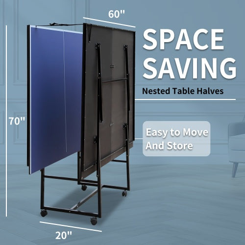 9ft Mid-Size Foldable Table Tennis Table