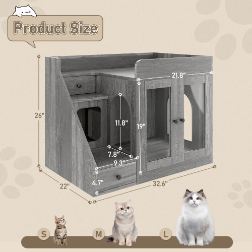 Cat Litter Box Enclosure with Light