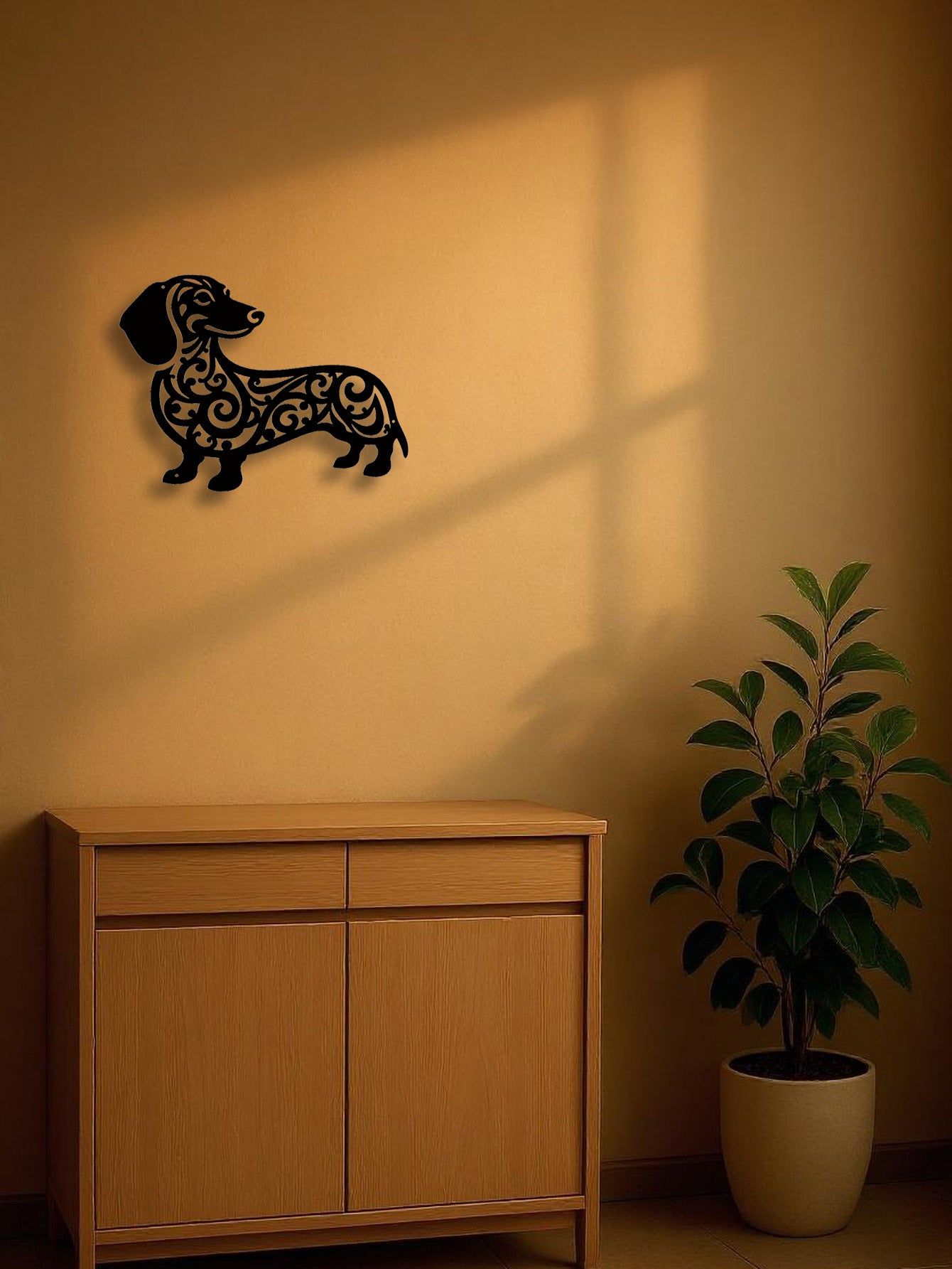 Iron Dachshund Dog Metal Wall Art