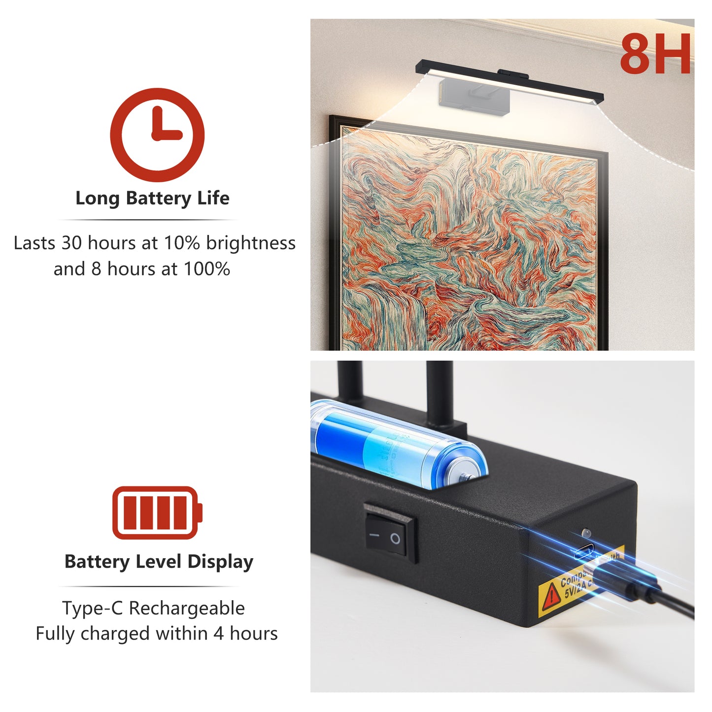 16" LED Black Art Lighting