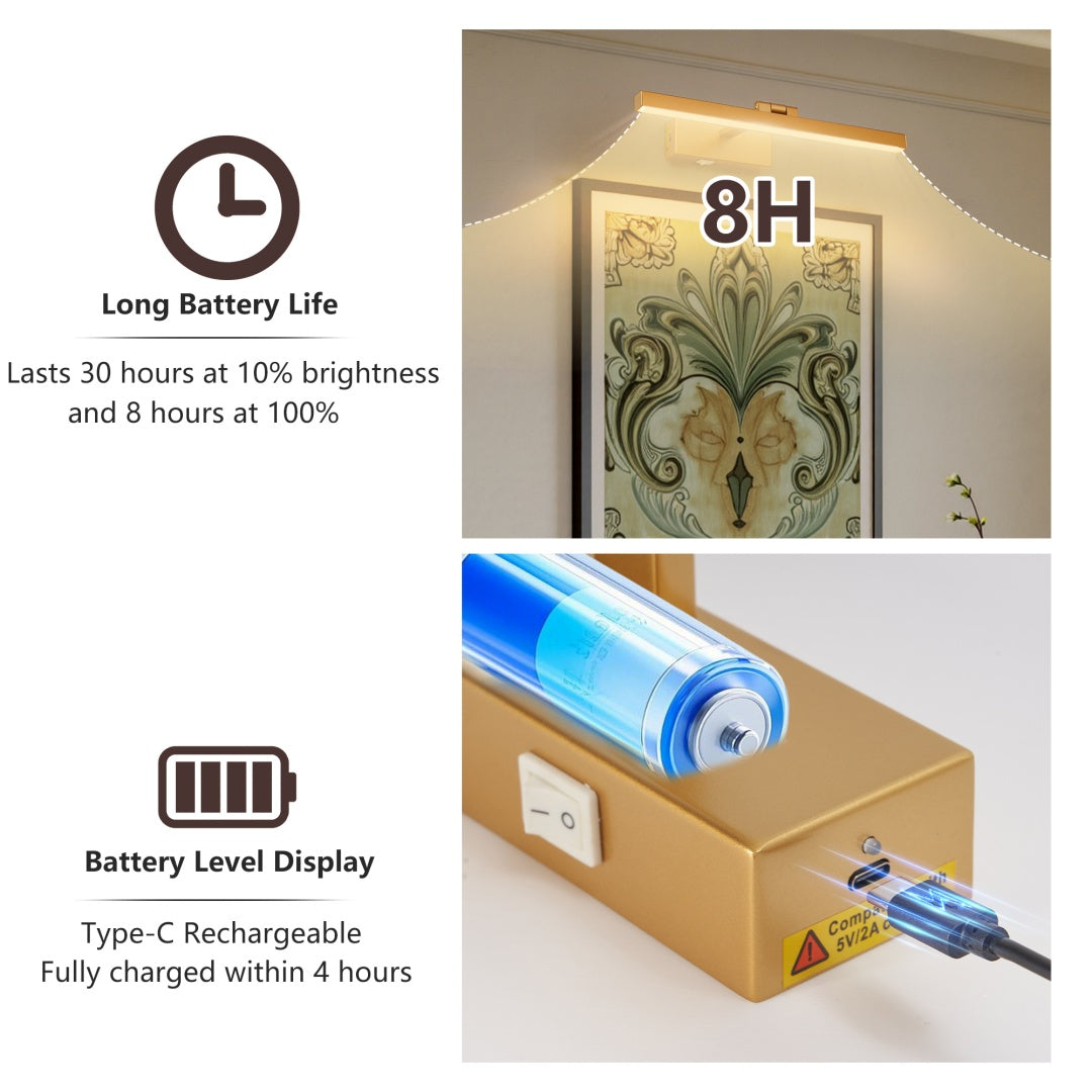 16inch Gold Wall Mounted Art Light Fixture