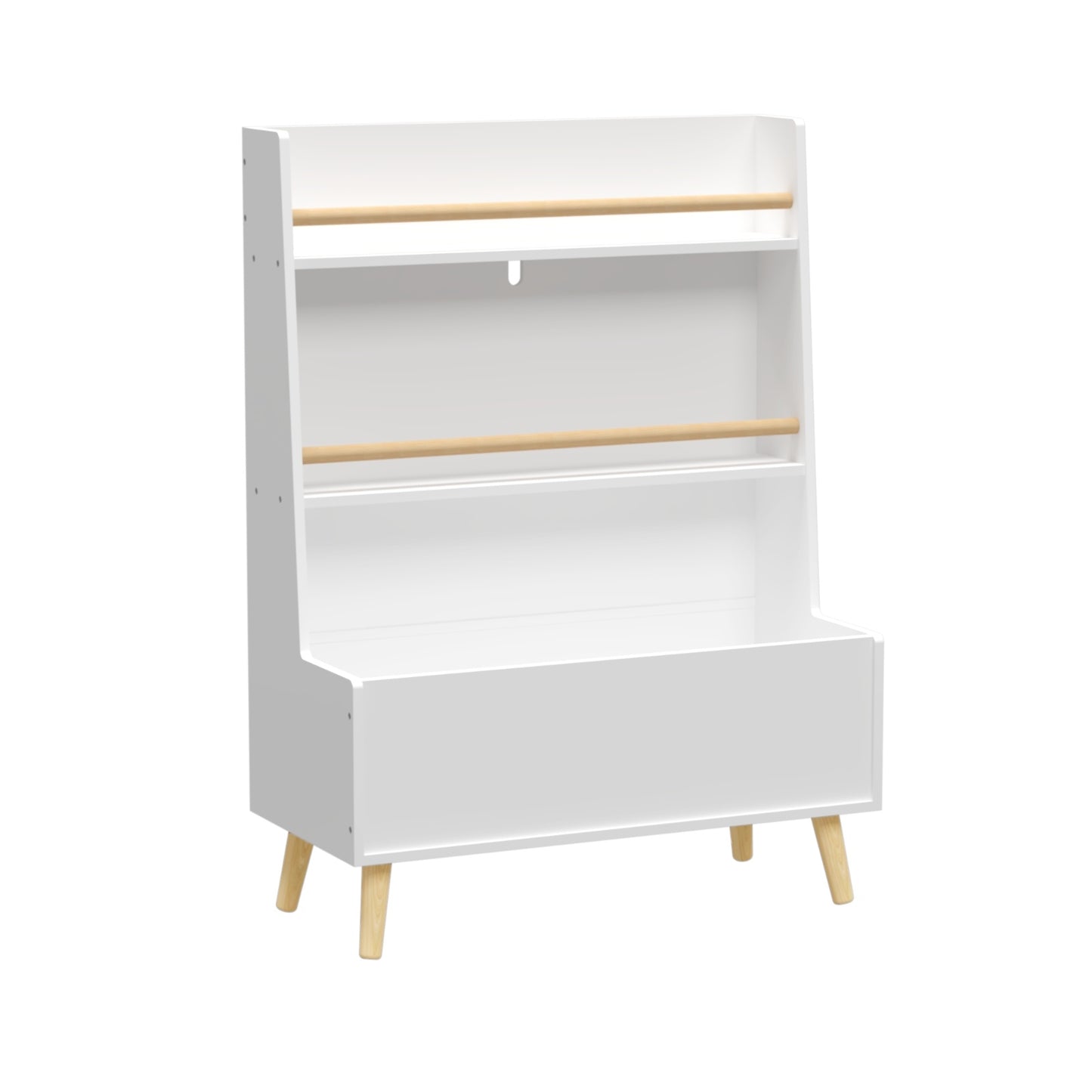 Kids Bookshelf - Toy Storage Cabinet Organizer, White