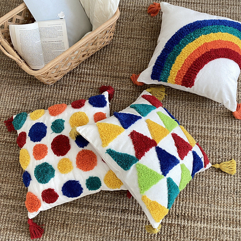 Rainbow Tufted Pillowcases