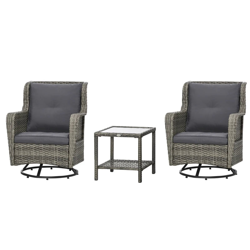 Patio Bistro Set with 360 Rotation & Rocking Function