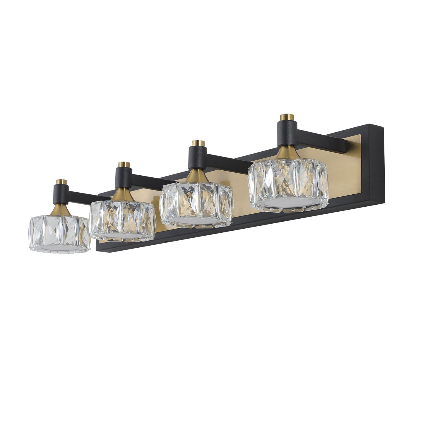 LED 4-Light Modern Crystal Bathroom Vanity Light Fixture