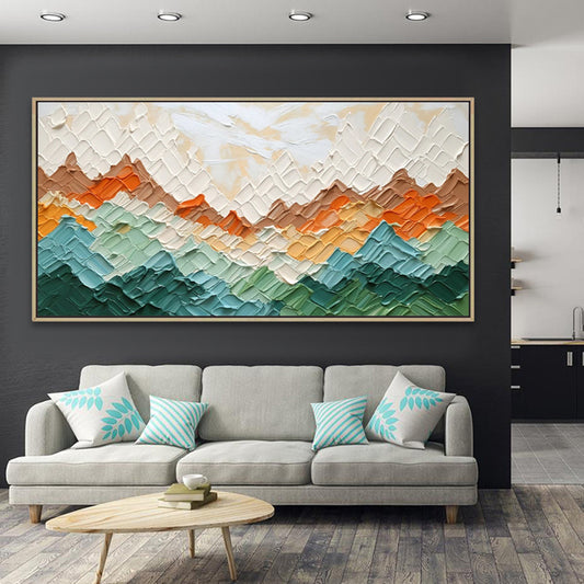 Undulating Mountains Abstract Landscape Hand Painted Oil Painting