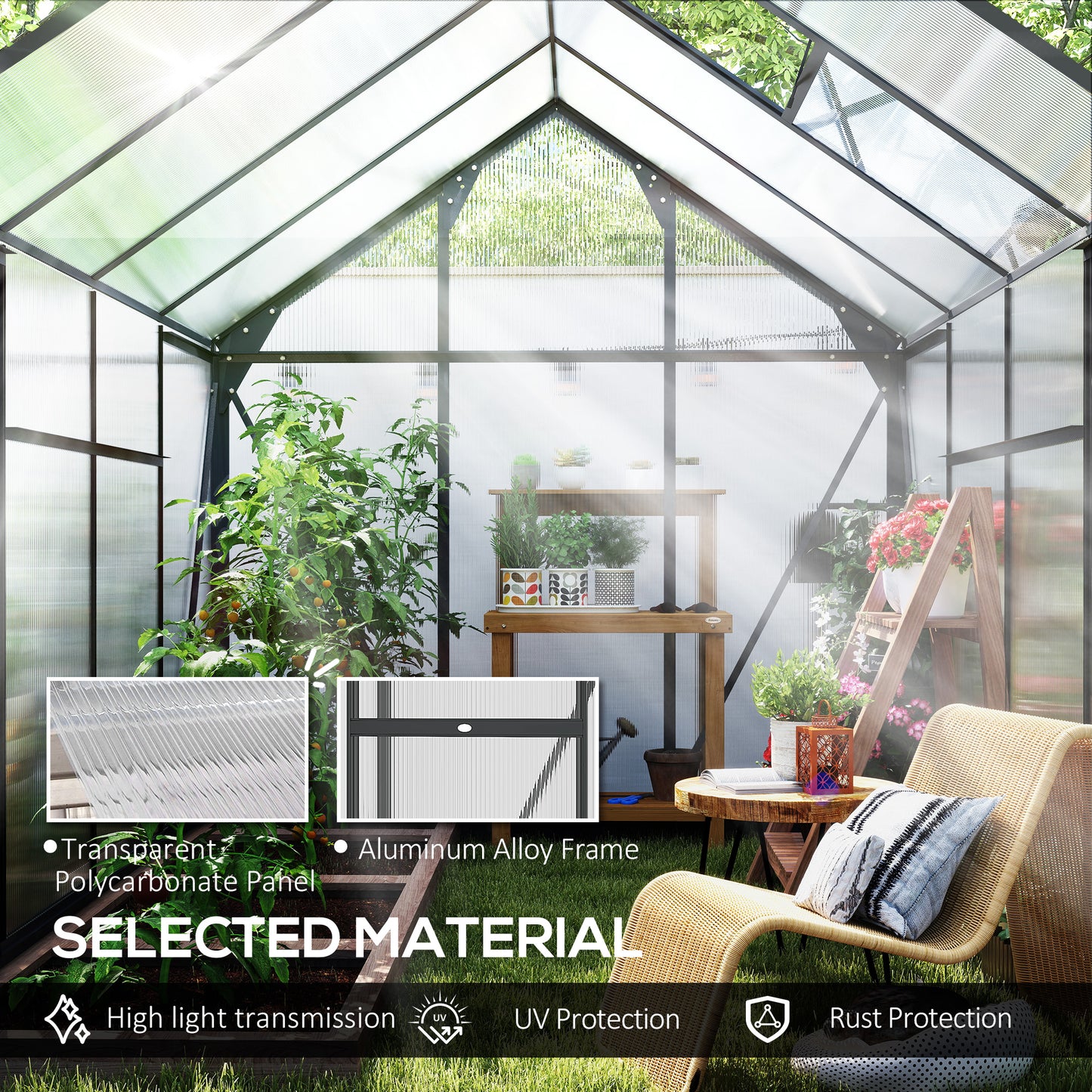Heavy Duty Walk-in Green House, Gray
