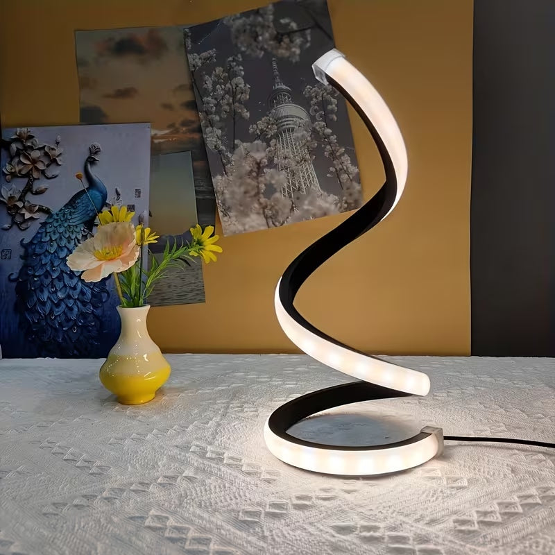 2Pc Spiral Three-Color Adjustable LED Desk Lamp
