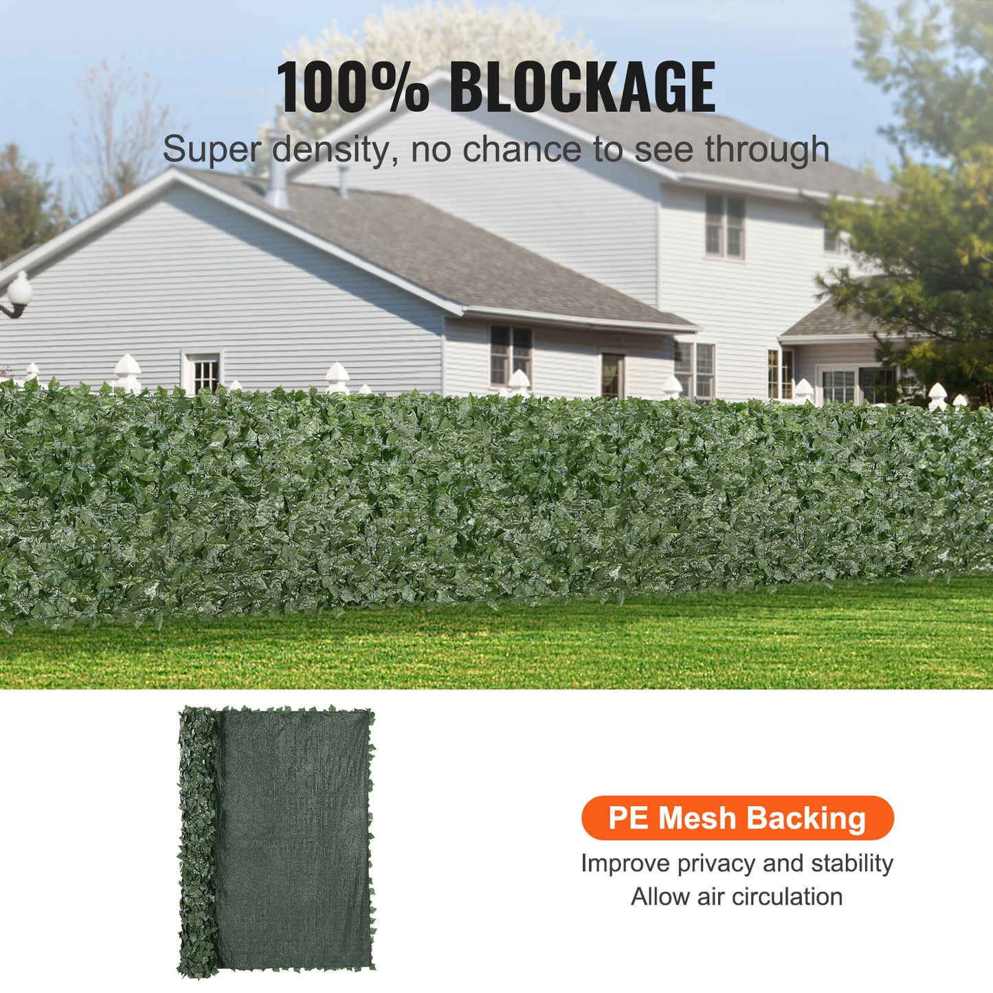 VEVOR Ivy Privacy Fence, 96" X 72" Artificial Green Wall Screen