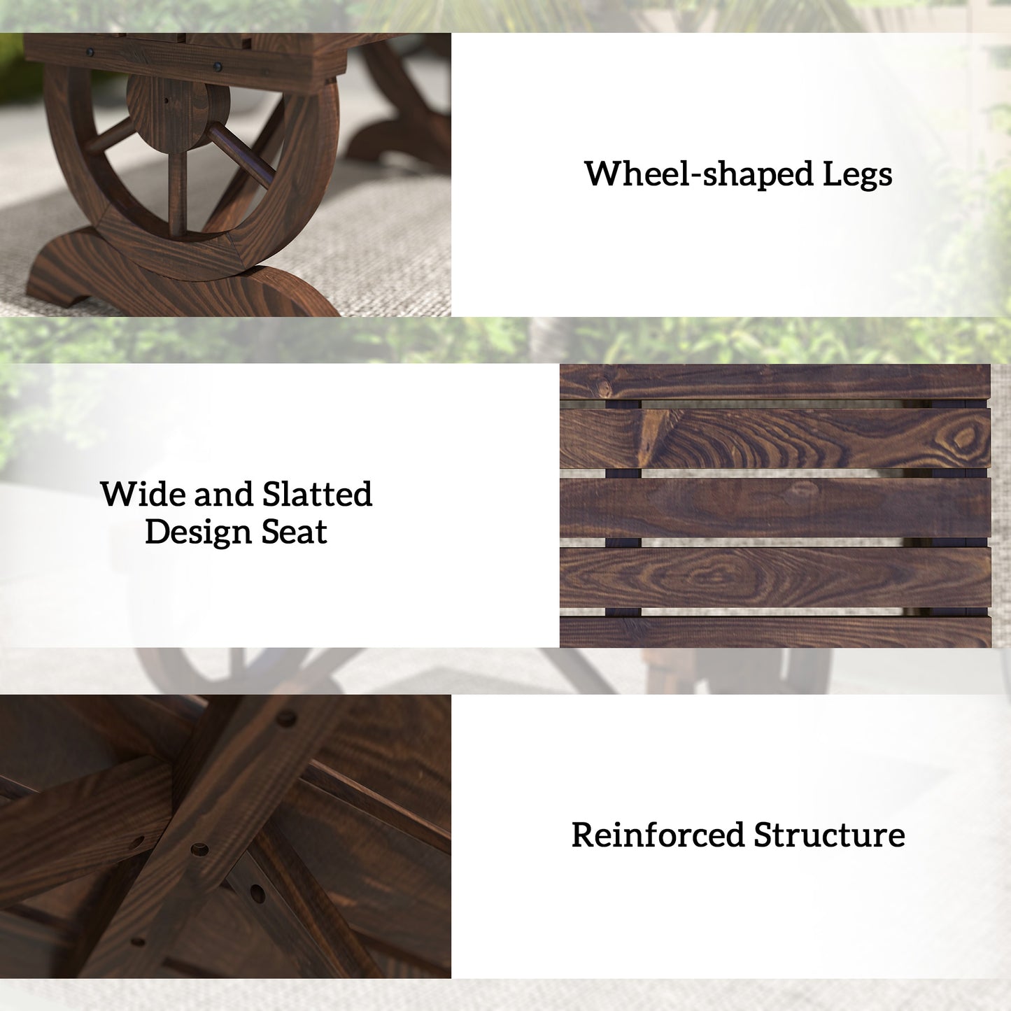 2-Person Wooden Garden Bench