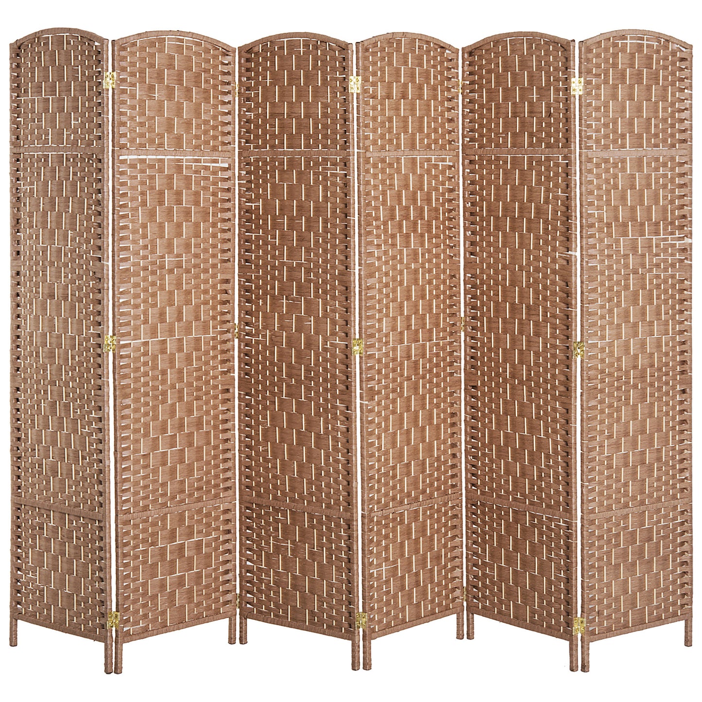6 Panel Wicker Room Divider, 6' Tall
