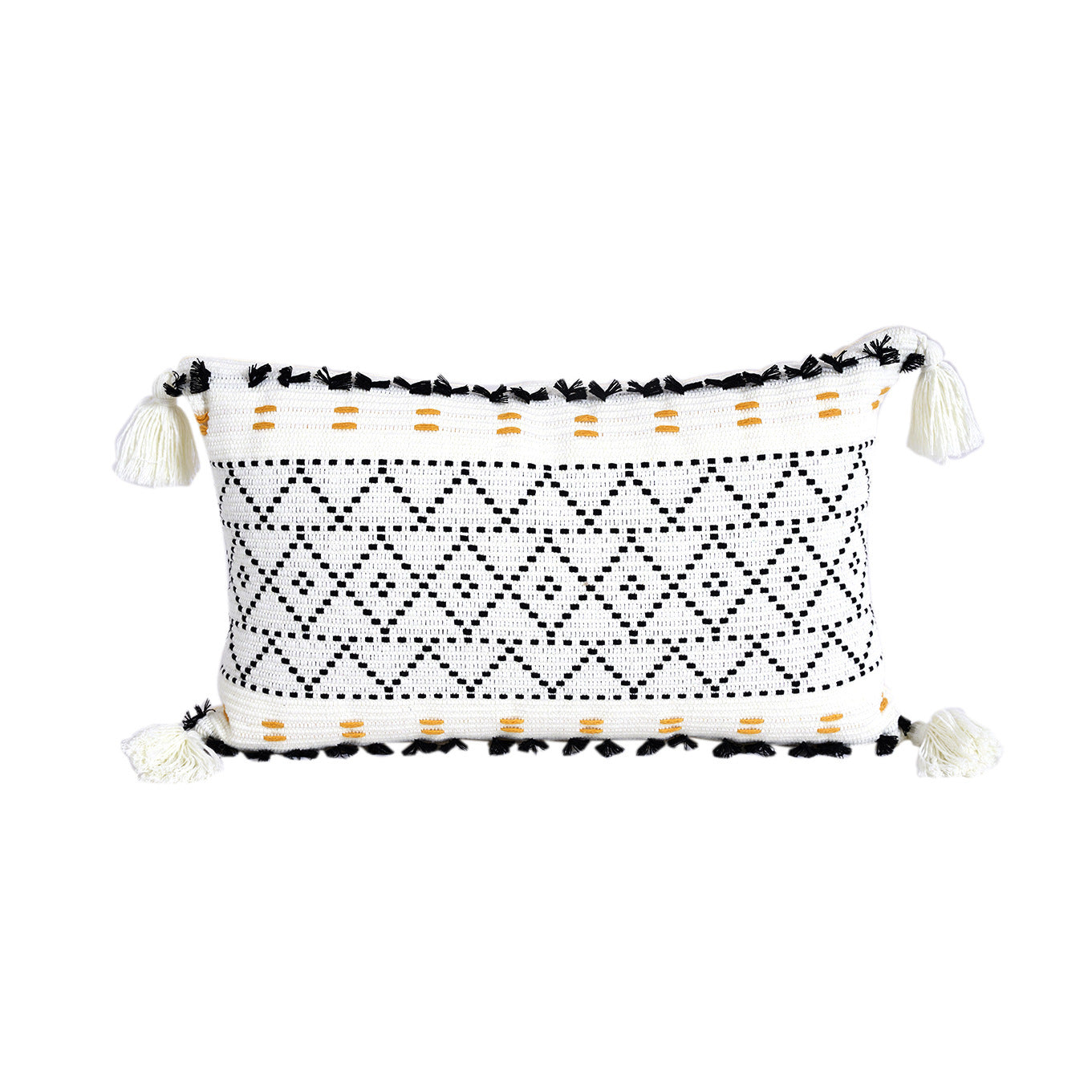 Knitted Cotton Thread Geometry Throw Pillow