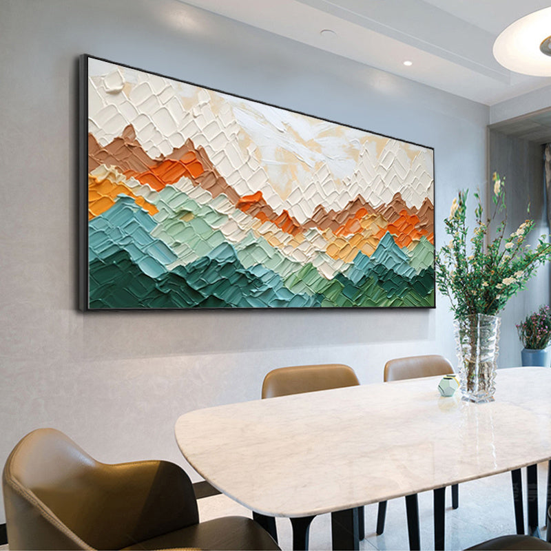 Undulating Mountains Abstract Landscape Hand Painted Oil Painting