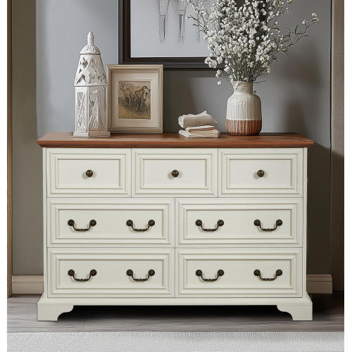 Wood Bedroom Dresser with 7 Drawers