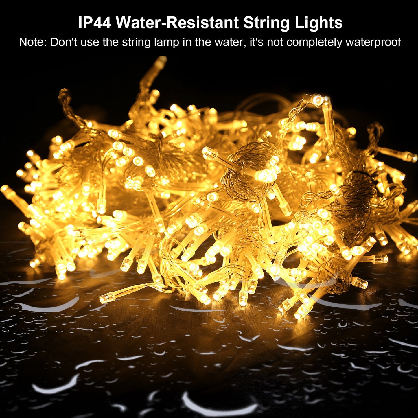 9.84' LED String Curtain Lights with Remote, Waterproof