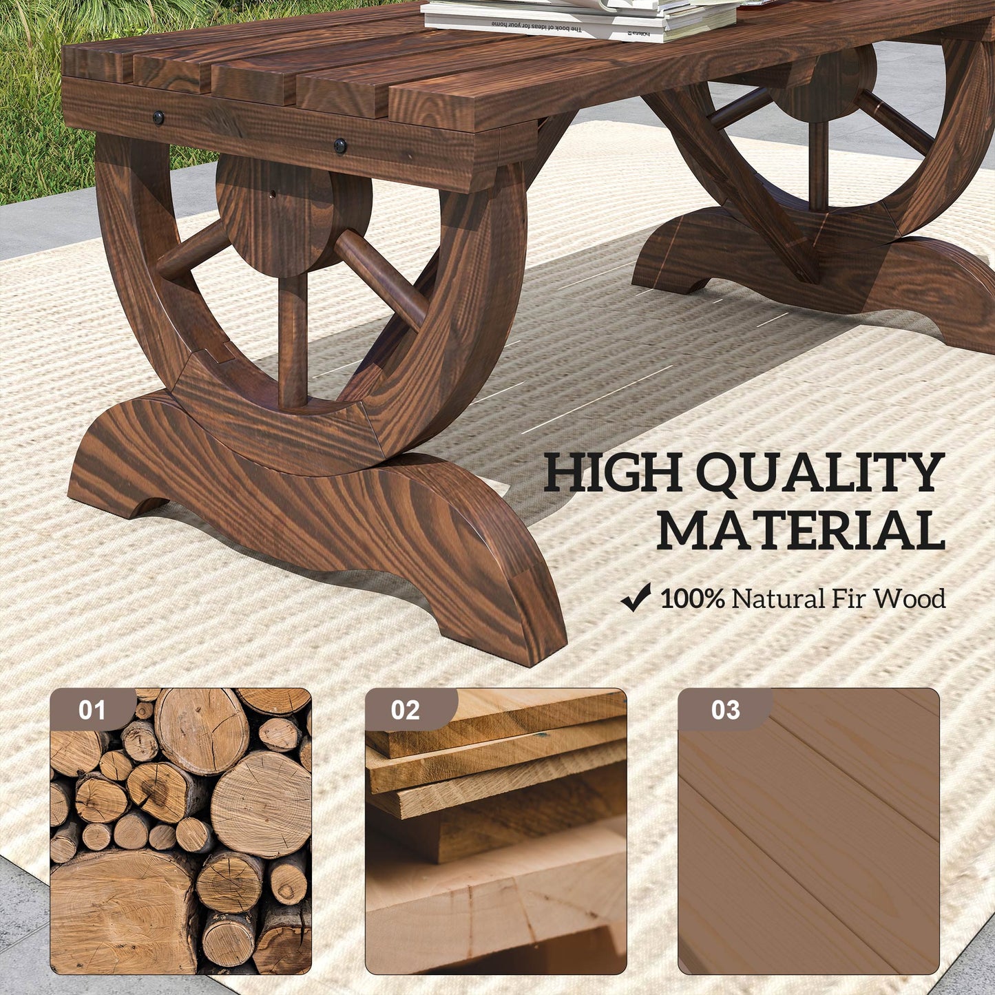 2-Person Wooden Garden Bench