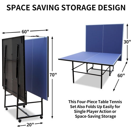 9ft Mid-Size Foldable Table Tennis Table