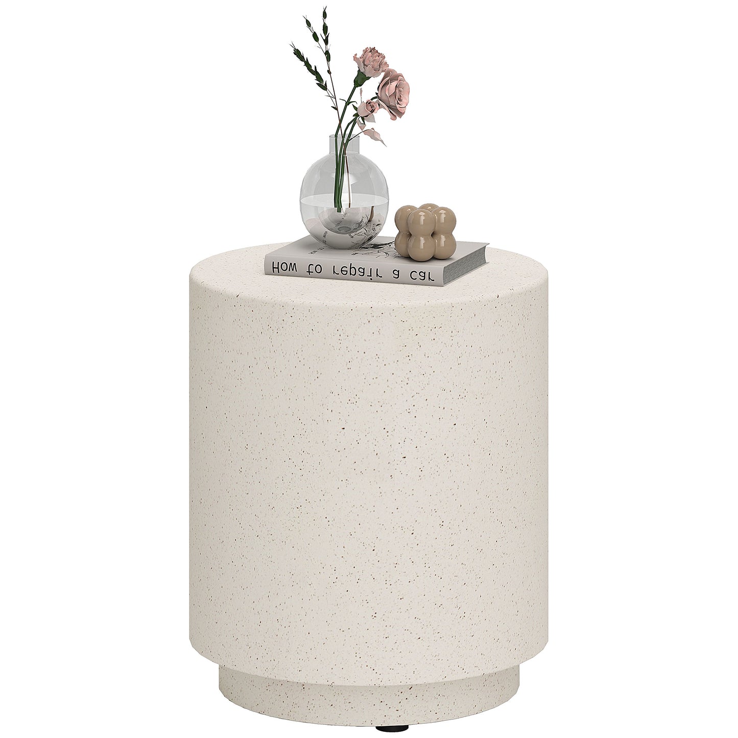 Round Accent Table with Concrete Finish