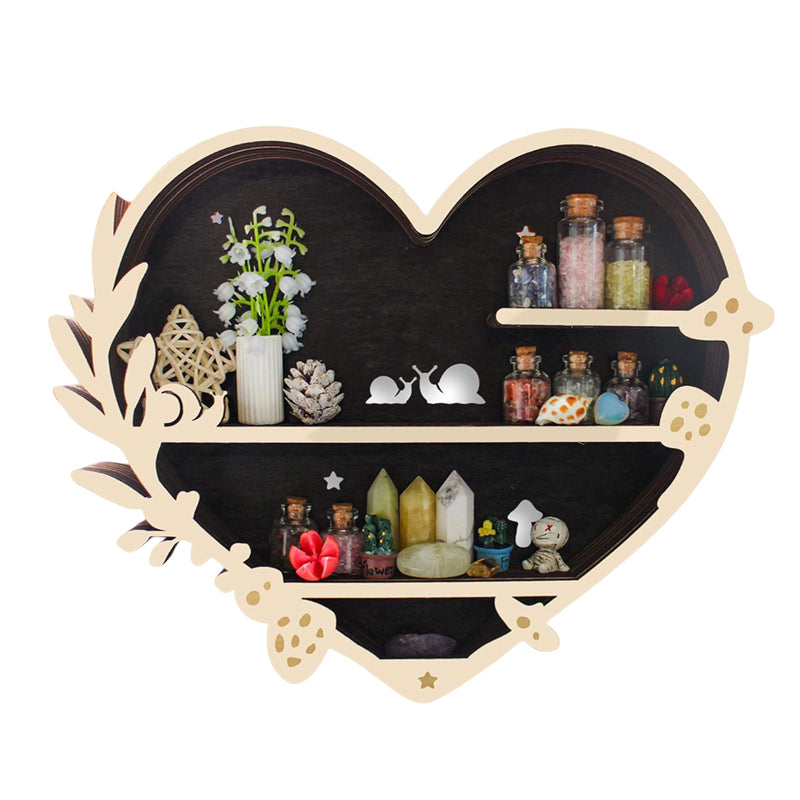 Wall - mounted Wooden Floating Mushroom Shelf