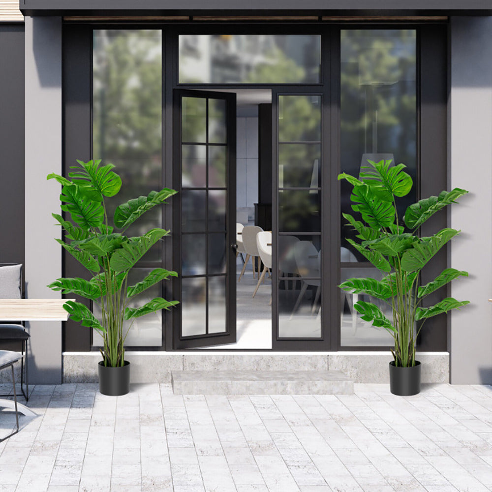 5 Feet Artificial Tree Faux Monstera Deliciosa Plant