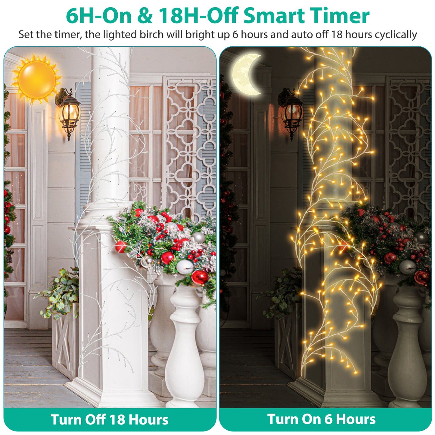 7.87FT String Light Birch Garland Vine