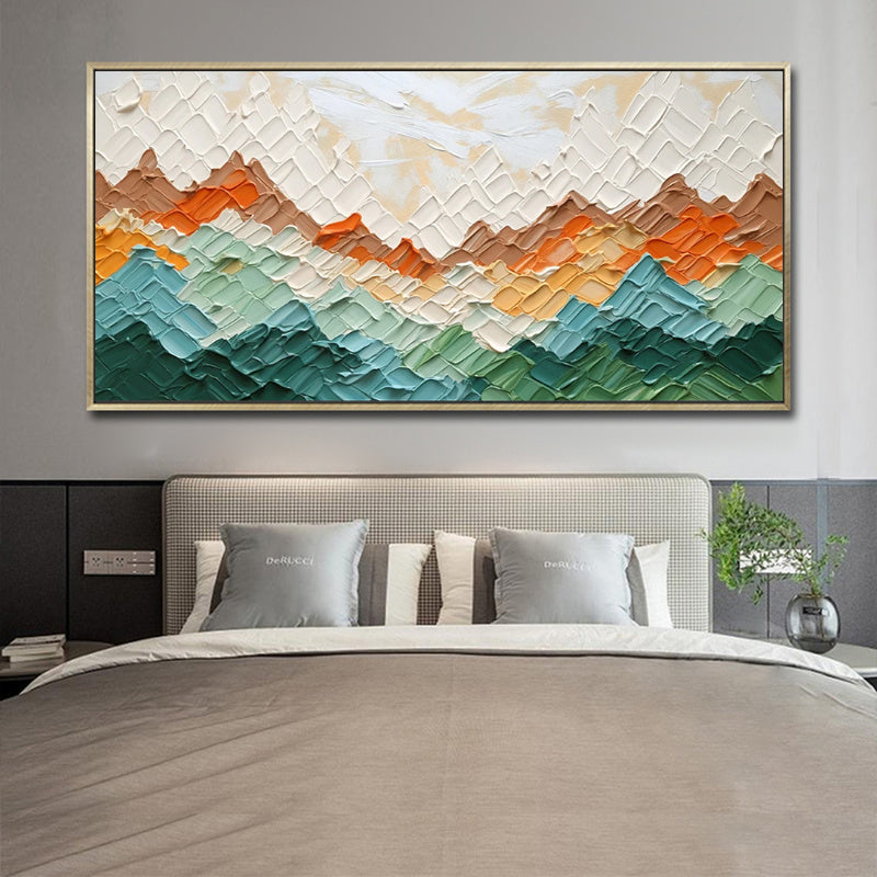 Undulating Mountains Abstract Landscape Hand Painted Oil Painting