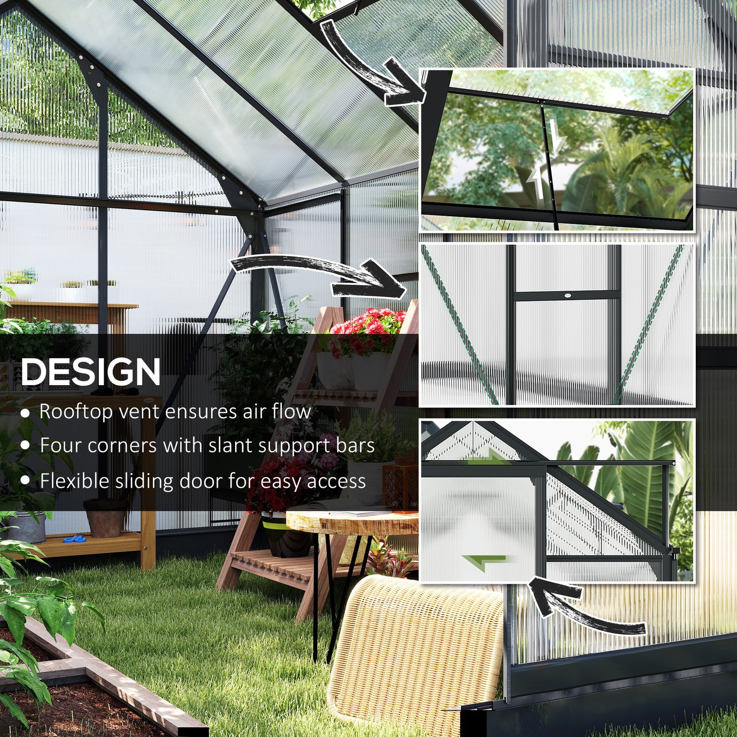 Heavy Duty Walk-in Green House, Gray