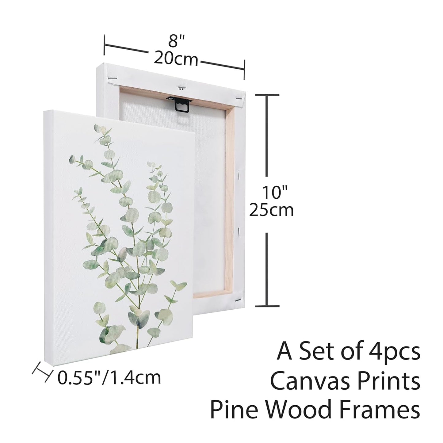 4PCS 8X10 in, Botanical Plant Canvas Wall Art