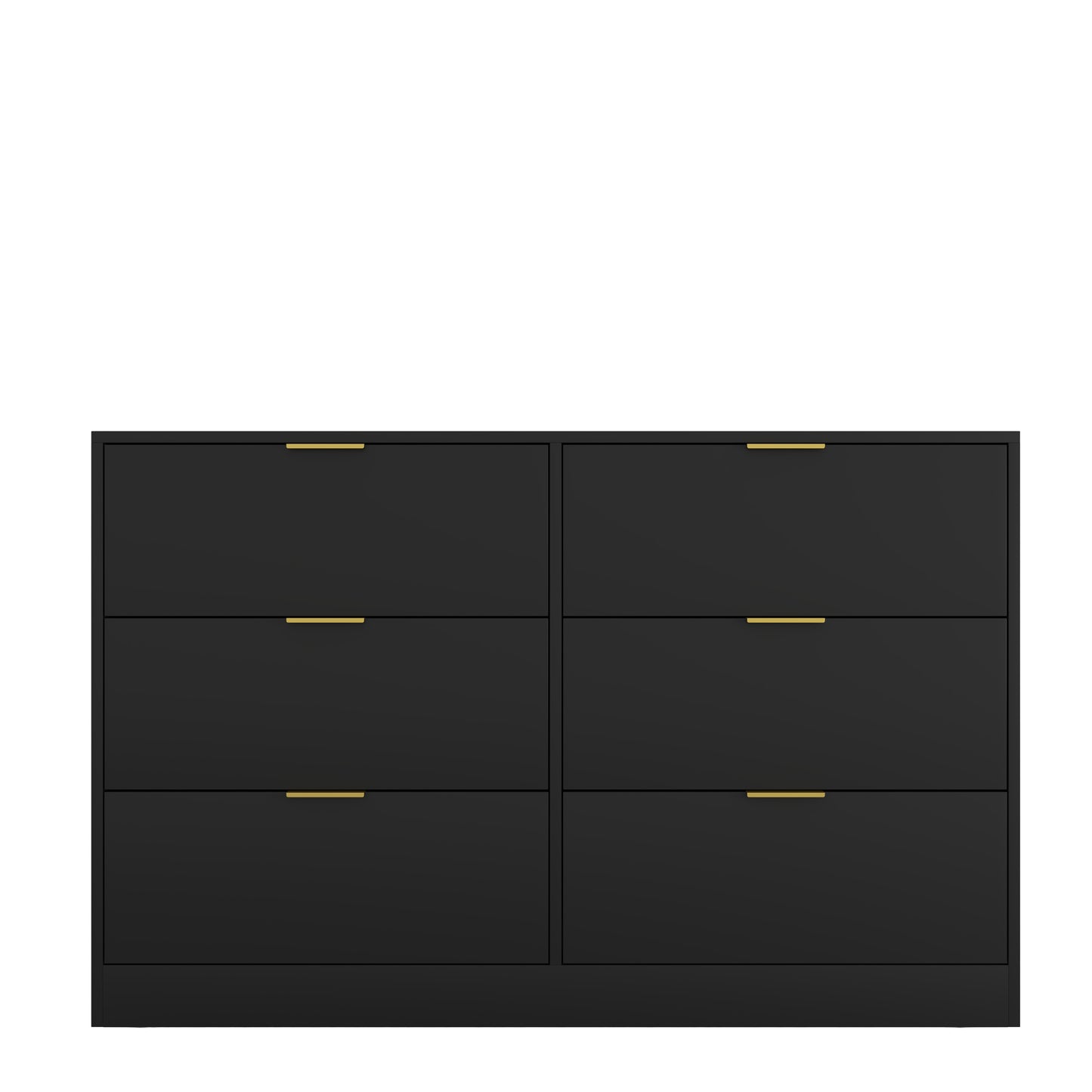 Modern 6-Drawer Dresser, Black