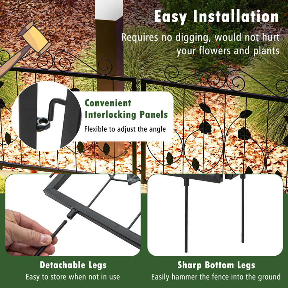 Decorative Garden Fence With 8 Panels