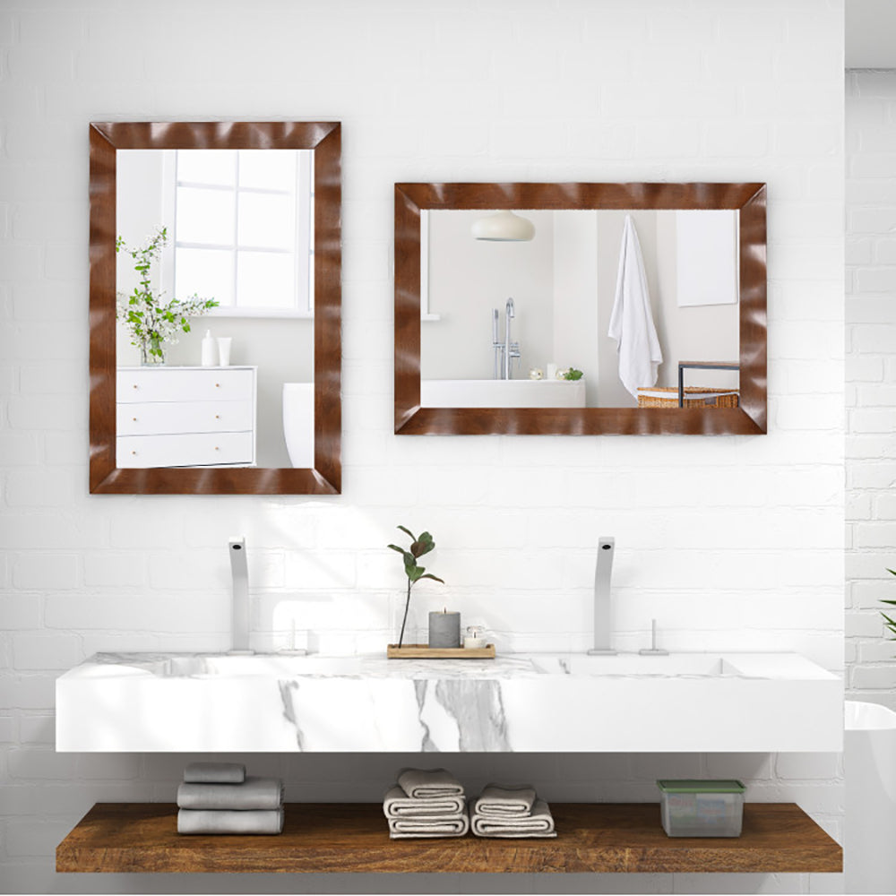 41.5 x 28 Inches Farmhouse Wall Mirror with Solid Wood Frame