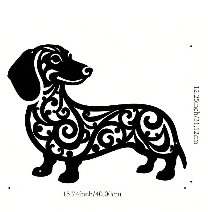 Iron Dachshund Dog Metal Wall Art