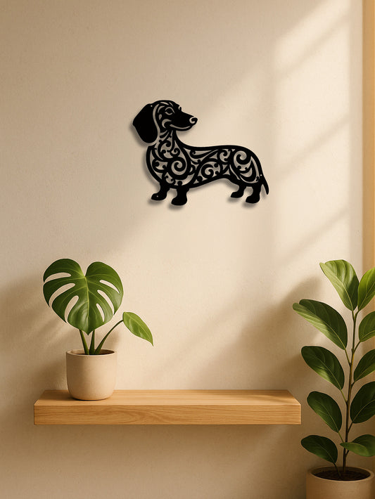 Iron Dachshund Dog Metal Wall Art
