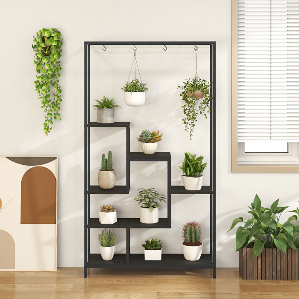 6-Tier Tall Plant Stand 71" with 10 Hanging Hooks