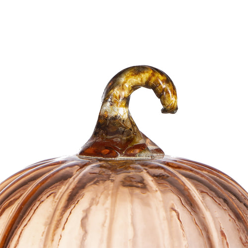 Set of 8, Orange Glass Pumpkins