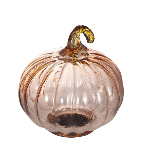 Set of 8, Orange Glass Pumpkins