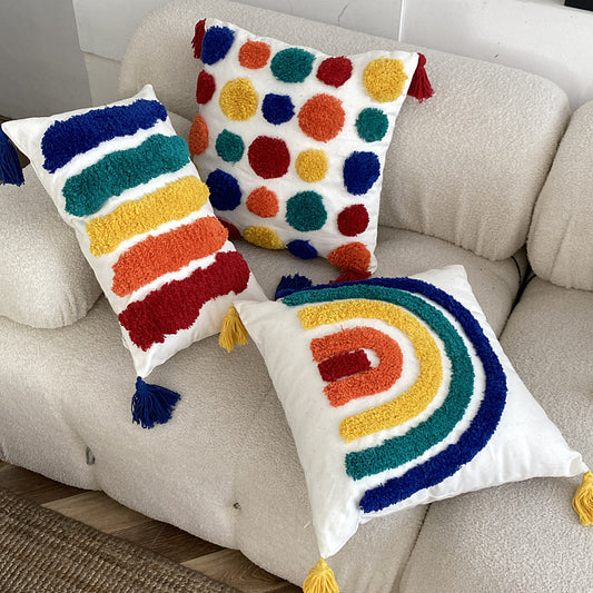 Rainbow Tufted Pillowcases
