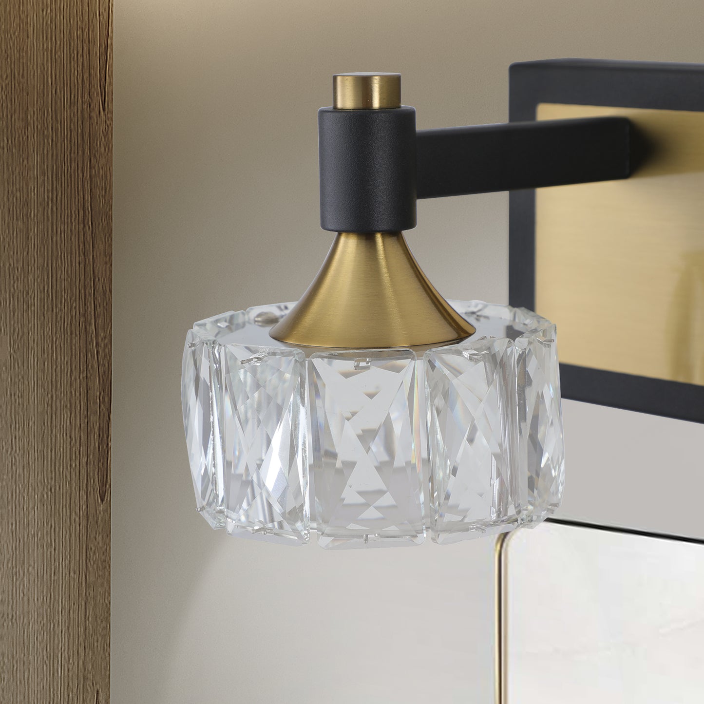 LED 4-Light Modern Crystal Bathroom Vanity Light Fixture