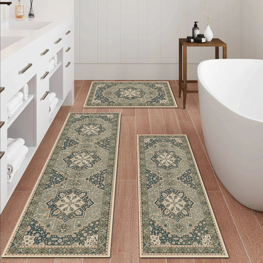 Boho Kitchen Rug Mat Sets 3