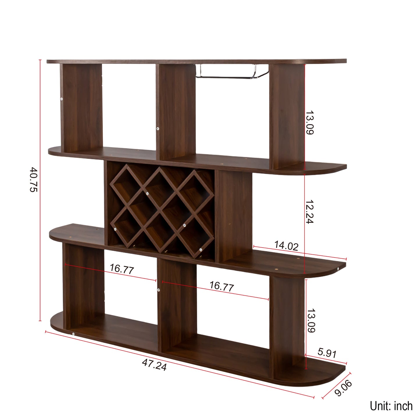 Large Wall Mounted 3 Tier  Rustic Bottle Wine Rack