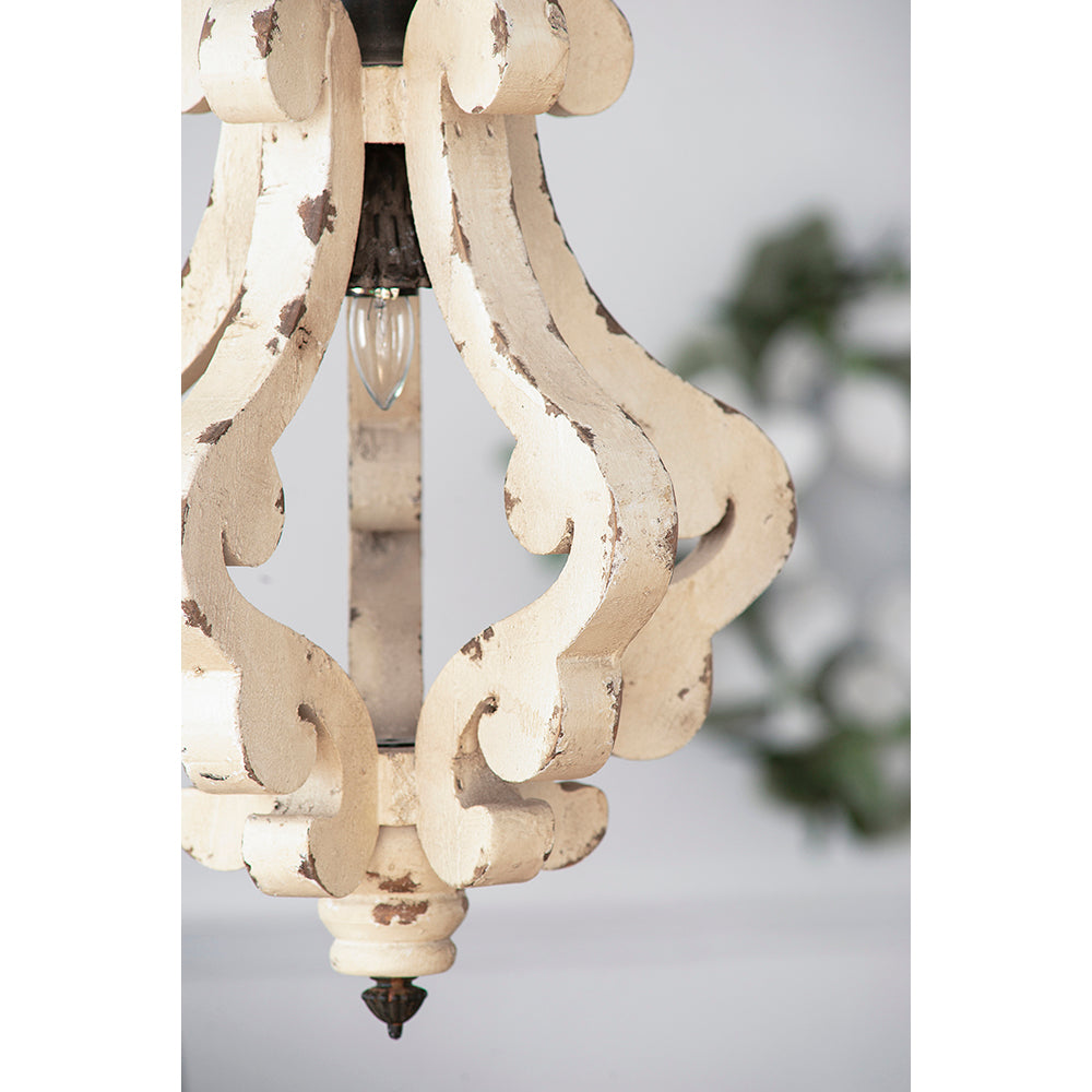 Farmhouse Chandelier, Dilapidated White