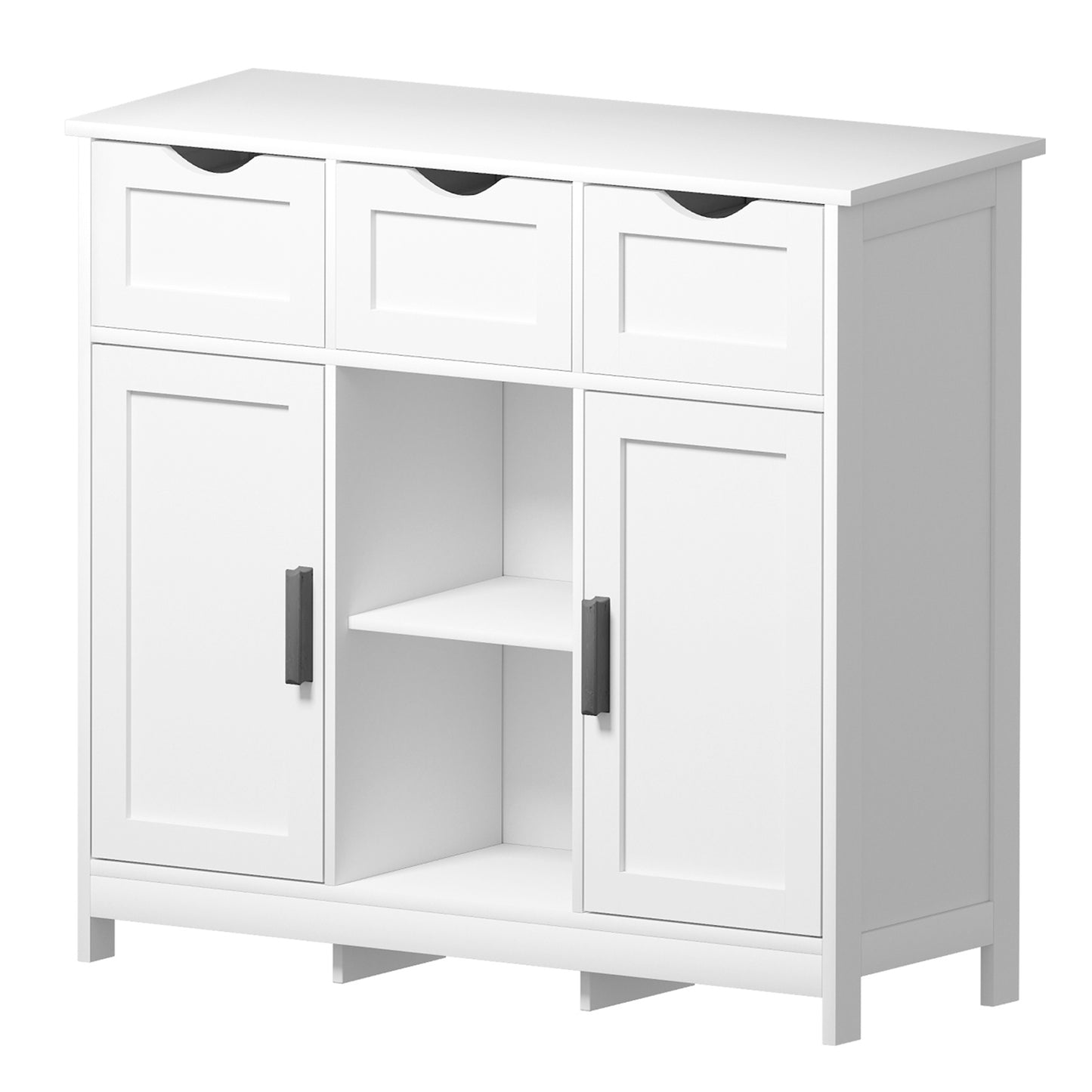 White Storage Cabinet with Drawers
