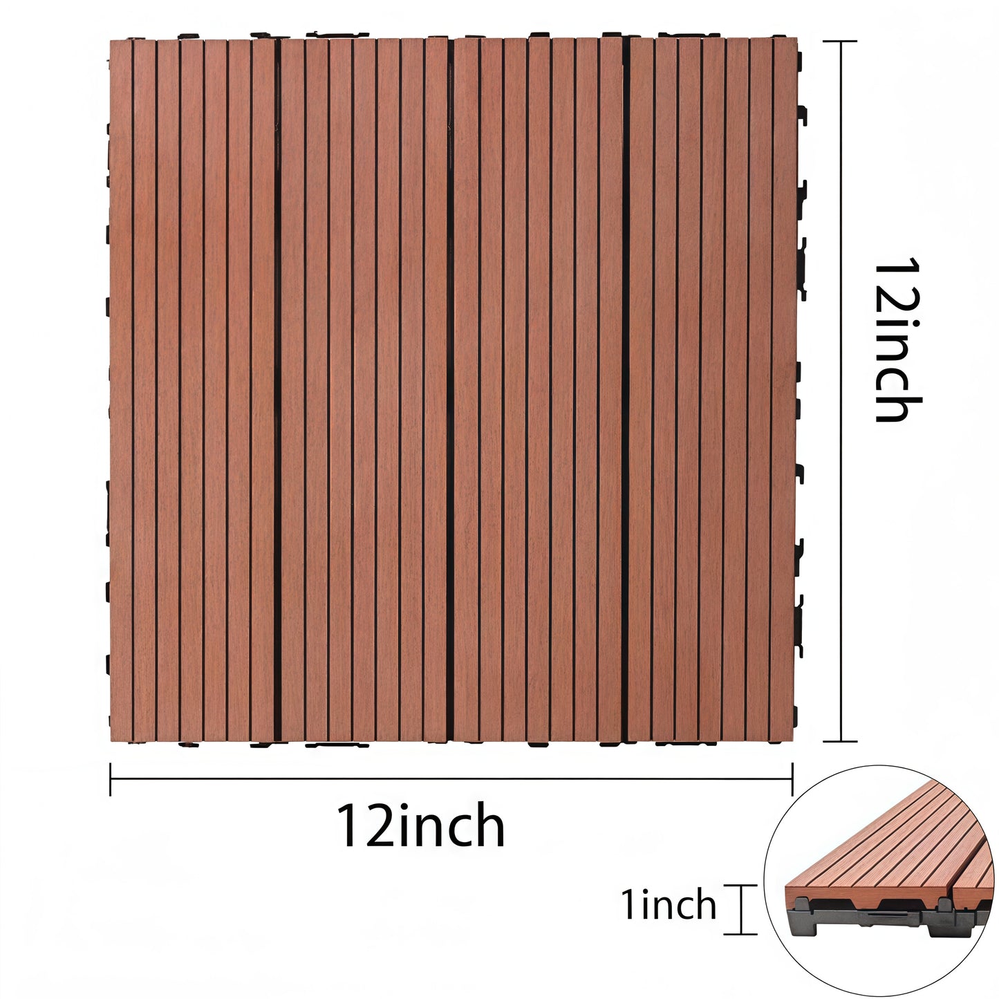 Wood Plastic Composite Deck Tiles Set Of 20