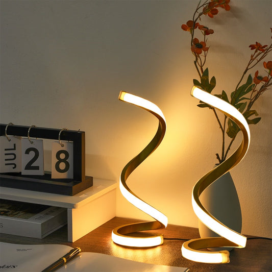 2Pc Spiral Three-Color Adjustable LED Desk Lamp