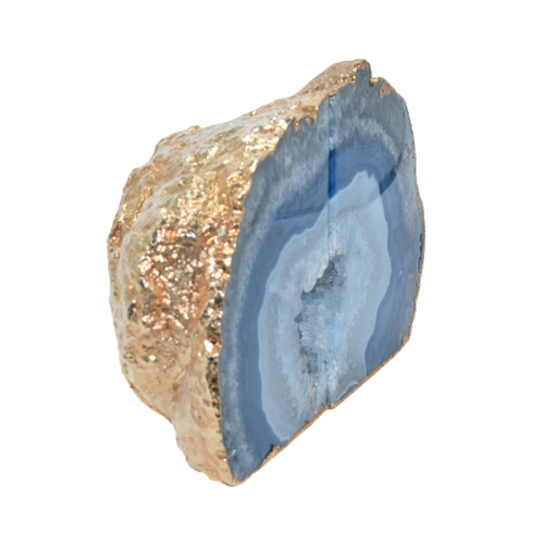 Agate Bookend Gold Electroplated