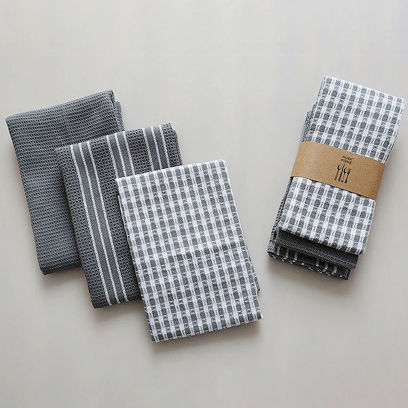 3pcs Kitchen Towels Classic 100% Natural Cotton
