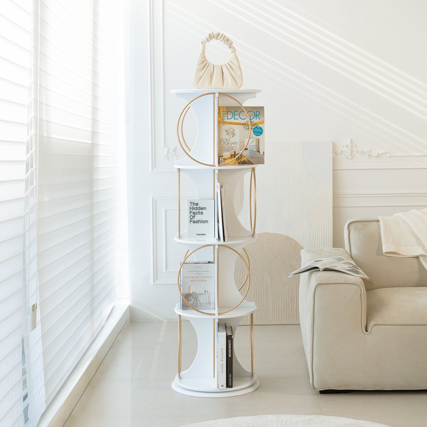 4-layer floor standing organizer, 360 ° rotation