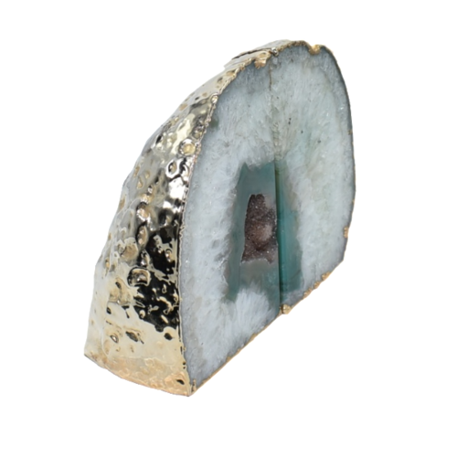 Agate Bookend Gold Electroplated